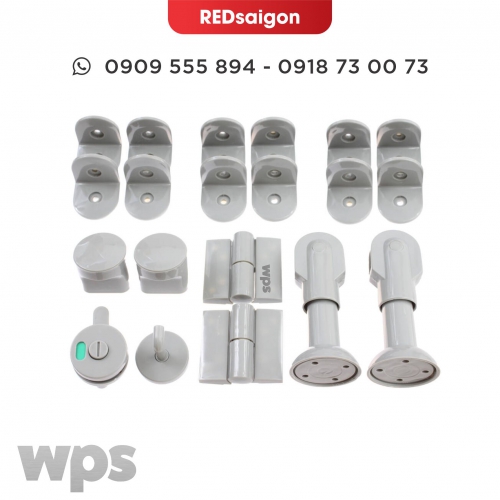 Bộ phụ kiện vách ngăn vệ sinh nhựa đặc WPS màu Xám trắng WPS-CNi